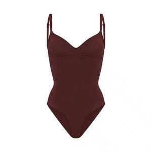SKIMS Oxblood Solutionwear Brief Bodysuit NIB (M)